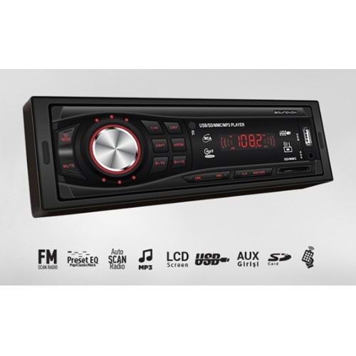 SOUNDVOX KS-SV-MX891 USB-SD KART-AUX MP3 4X50W KUMANDALI OTO TEYP