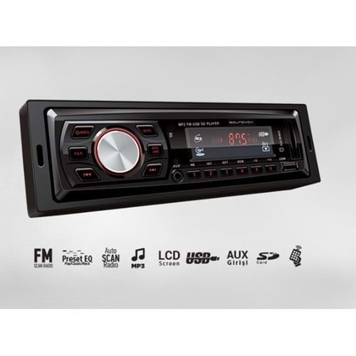 SOUNDVOX KS-SV-MX892 USB-SD KART-AUX MP3 4X50W KUMANDALI OTO TEYP