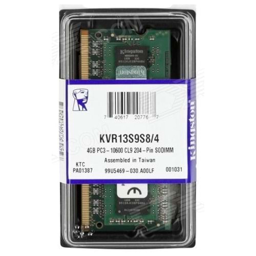 KINGSTON 4GB DDR3 1333 MHz NOTEBOOK RAM (KVR13S9S8/4)