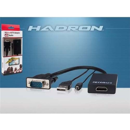 HADRON HD4458 VGA TO HDMI ÇEVİRİCİ AUX KABLOLU